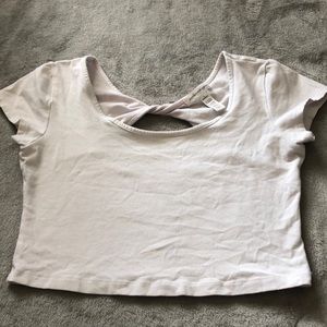 Cropped white T-shirt